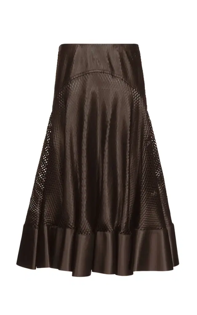 ALAÏA Laser-Cut Leather Mini Skirt