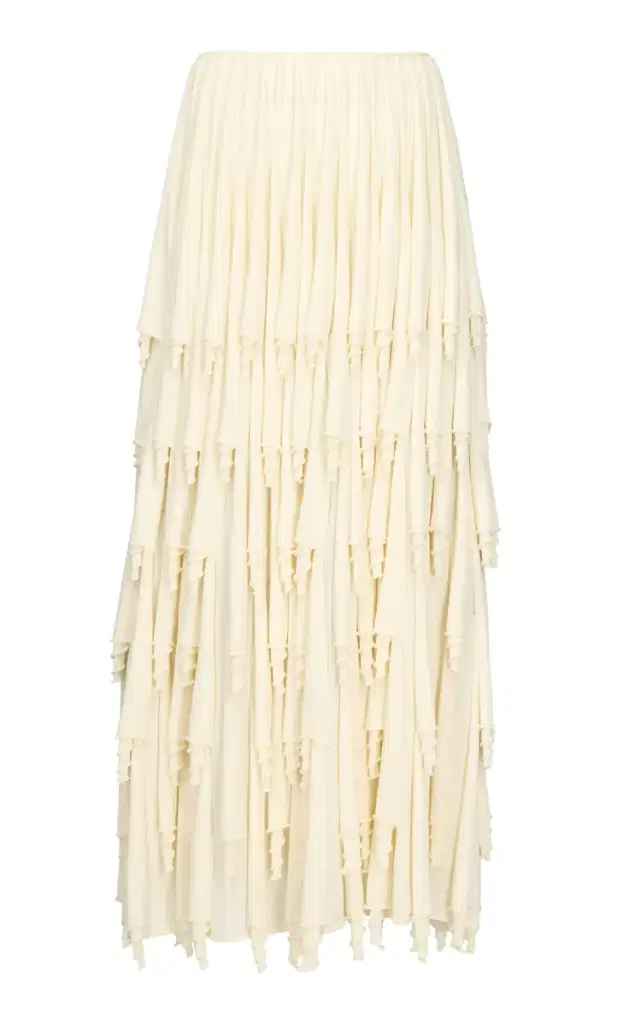 ALAÏA Layered Wool-Blend Maxi Skirt