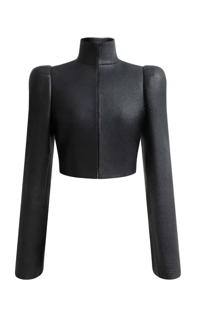 ALAÏA High-Neck Leather Jacket