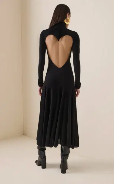Alaïa Heart Cut-Out Jersey Midi Dress | Thumbnail 3 Alaïa Heart Cut-Out Jersey Midi Dress | Thumbnail 3