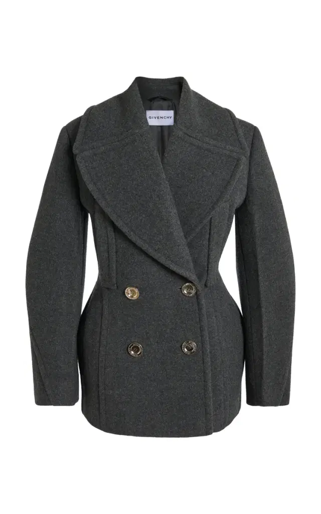 Panelled Felted Pea Coat