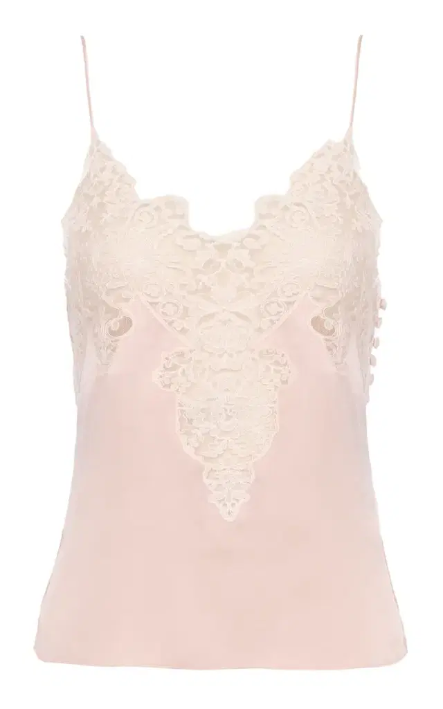 Chloé Lace-Trimmed Silk Satin Lingerie Top
