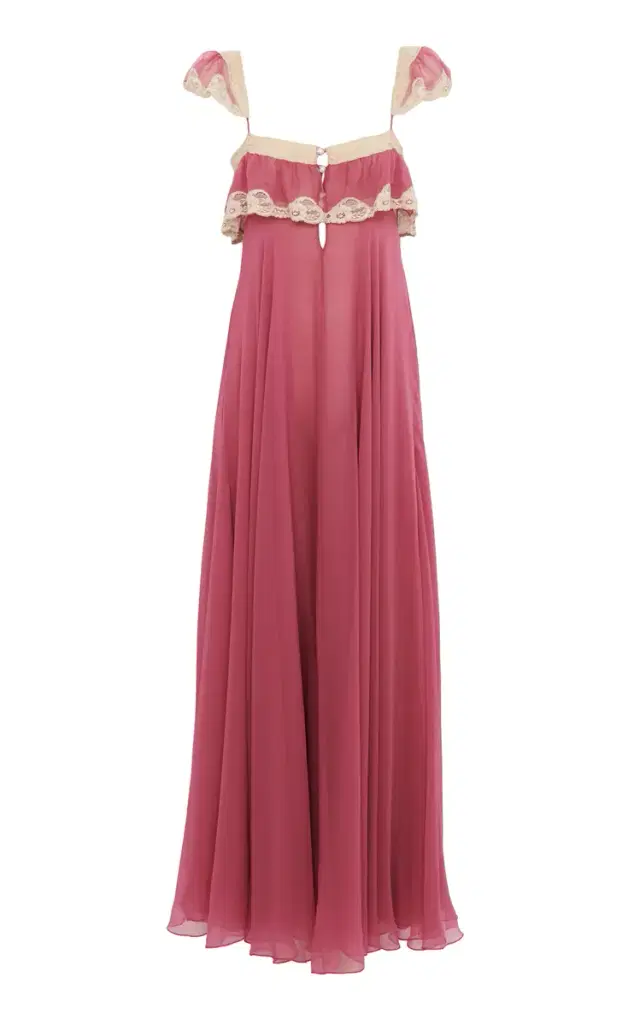 Flou Ruffled Organic Silk Mousseline Gown