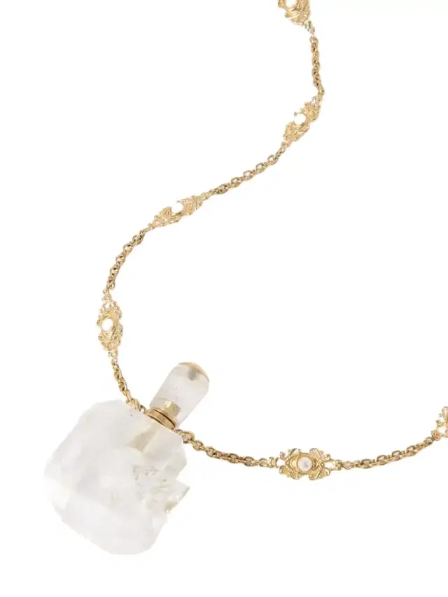 Gold-tone, Crystal, Resin And Faux Pearl Necklace