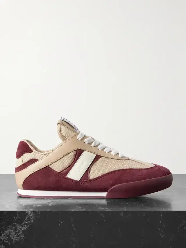 Kick Leather And Suede-trimmed Mesh Sneakers