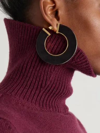 Alaïa Gold-tone Calf Hair Hoop Earrings | Thumbnail 2 Alaïa Gold-tone Calf Hair Hoop Earrings | Thumbnail 2