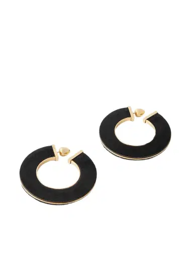 Alaïa Gold-tone Calf Hair Hoop Earrings | Thumbnail 1 Alaïa Gold-tone Calf Hair Hoop Earrings | Thumbnail 1