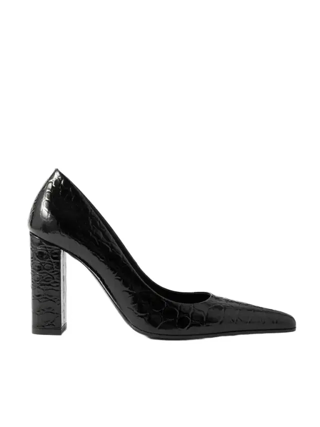 90 Croc-effect Leather Pumps
