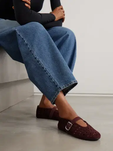 Alaïa Laser-cut Suede Ballet Flats | Thumbnail 2