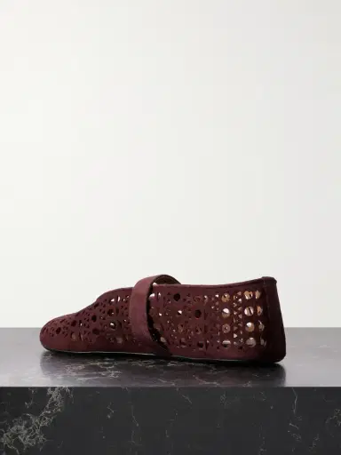 Alaïa Laser-cut Suede Ballet Flats | Thumbnail 3