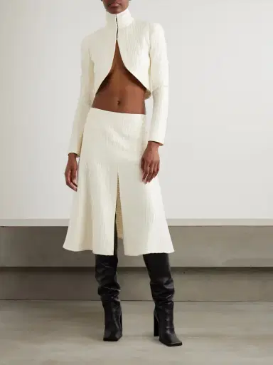 Alaïa Cropped Silk-cloqué Jacket | Thumbnail 2