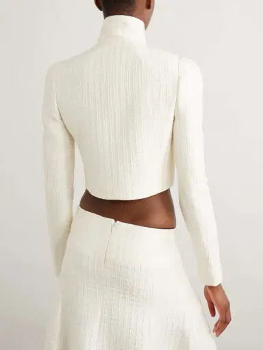Alaïa Cropped Silk-cloqué Jacket | Thumbnail 4