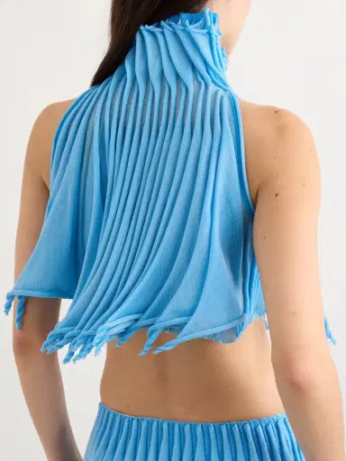 Alaïa Cropped Pleated Knitted Turtleneck Top | Thumbnail 3 Alaïa Cropped Pleated Knitted Turtleneck Top | Thumbnail 3