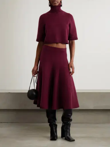 Alaïa Pleated Knitted Cashmere-blend Midi Skirt | Thumbnail 2