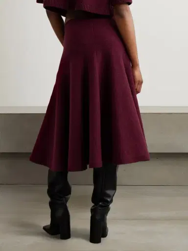 Alaïa Pleated Knitted Cashmere-blend Midi Skirt | Thumbnail 4