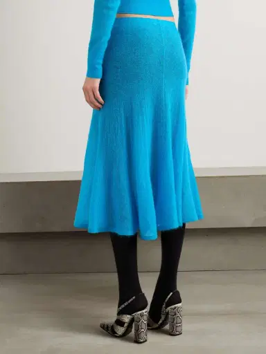 Alaïa Pleated Mohair-blend Midi Skirt | Thumbnail 3 Alaïa Pleated Mohair-blend Midi Skirt | Thumbnail 3