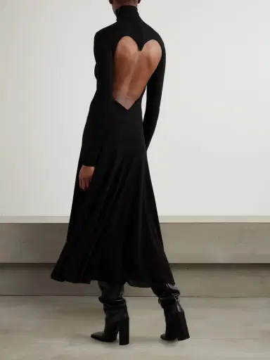 Alaïa Open-back Jersey Turtleneck Midi Dress | Thumbnail 2