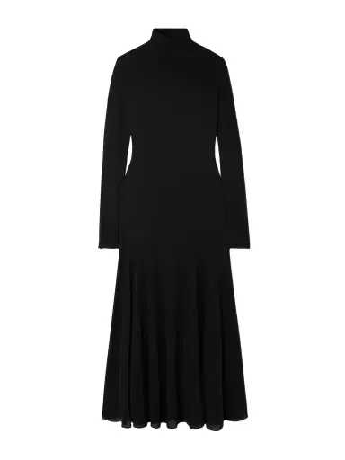 Alaïa Open-back Jersey Turtleneck Midi Dress | Thumbnail 1