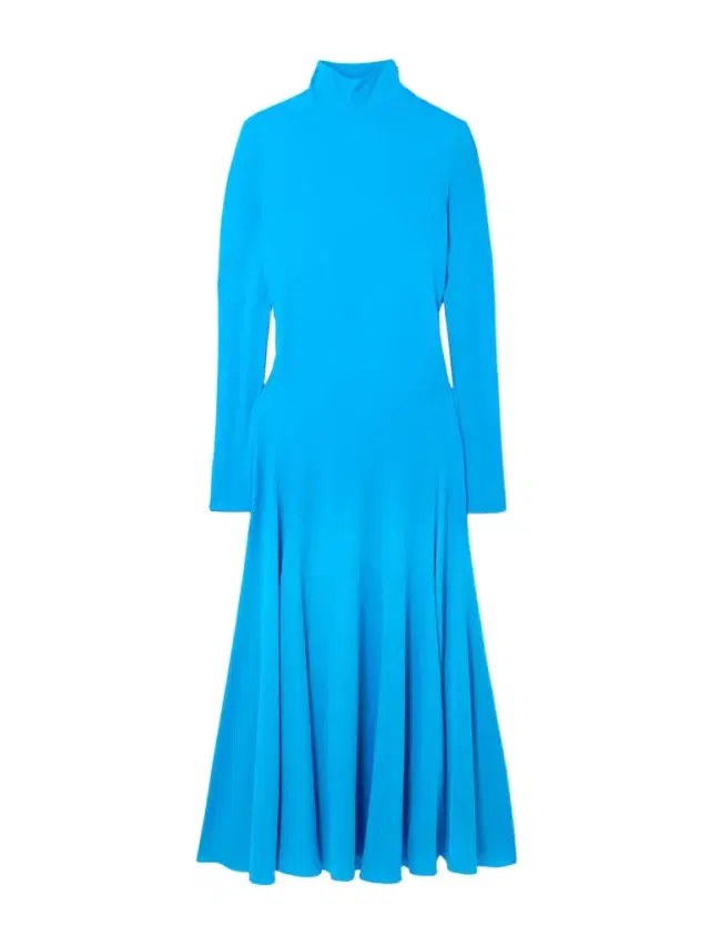 Open-back Jersey Turtleneck Midi Dress