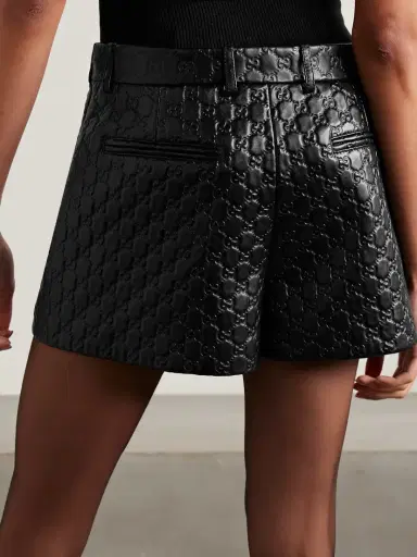 Gucci Debossed Leather Shorts | Thumbnail 4 Gucci Debossed Leather Shorts | Thumbnail 4