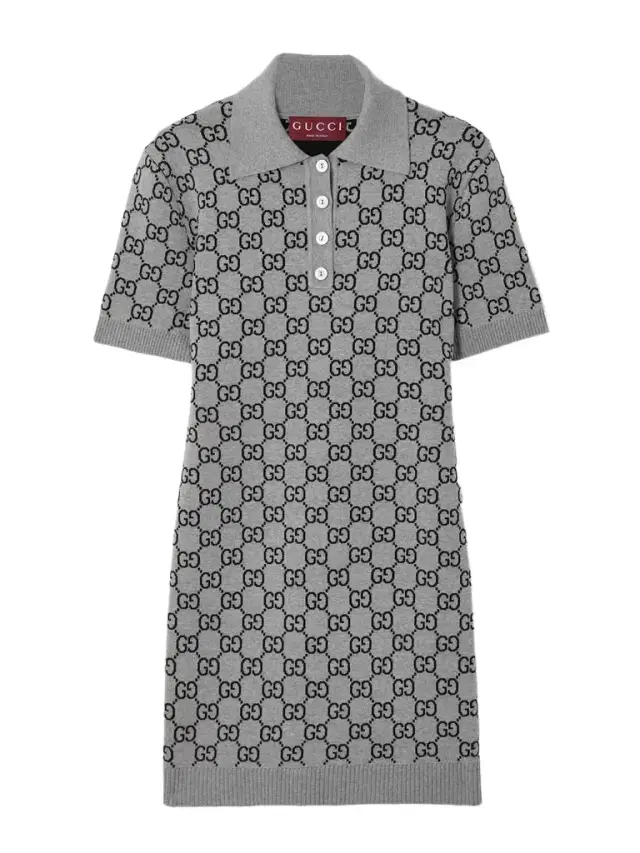 Jacquard-knit Wool-blend Mini Dress