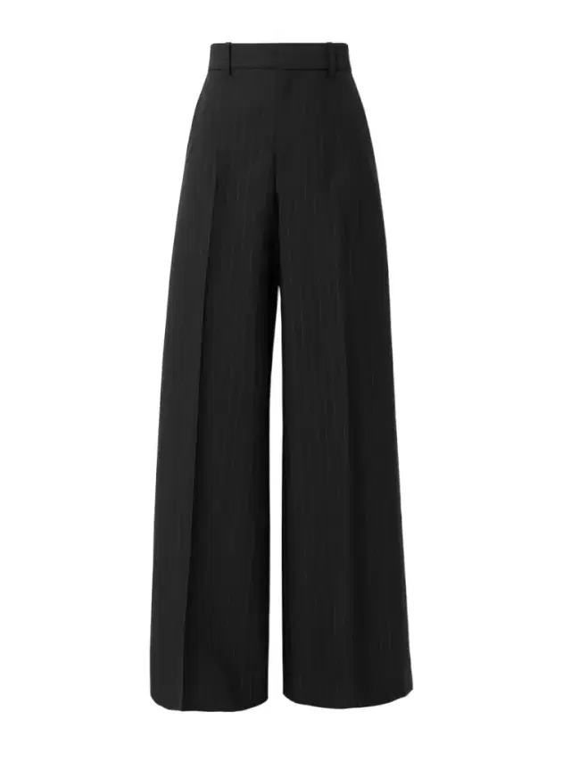 Pinstriped Wool-twill Wide-leg Pants