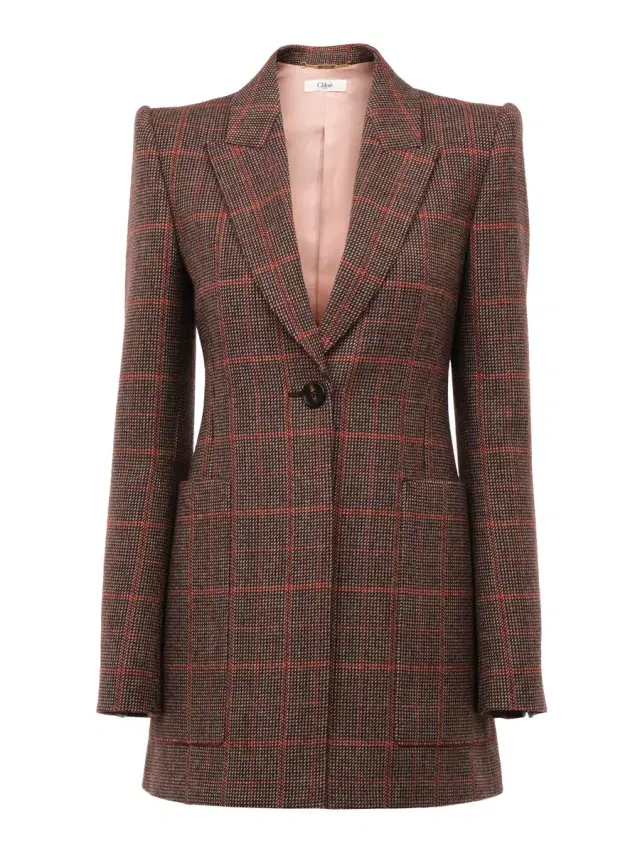 Check Wool Tailored Jacket