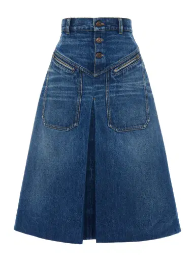 Chloé Knee-Length Denim Skirt | Thumbnail 1 Chloé Knee-Length Denim Skirt | Thumbnail 1