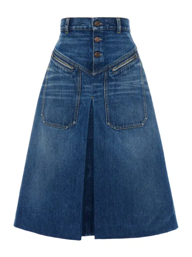 Knee-Length Denim Skirt