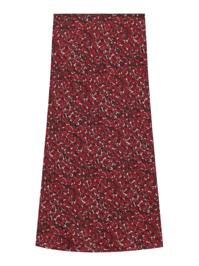 Spotted Silk Muslin Midi Skirt