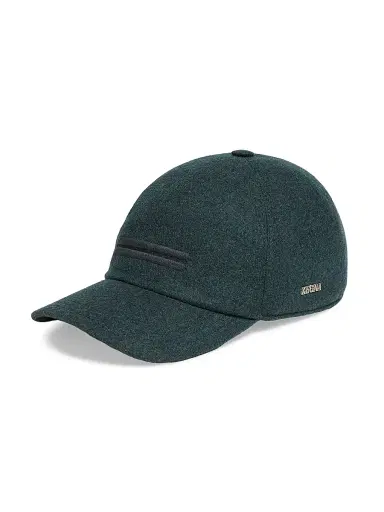 ZEGNA Men's Oasi Cashmere Baseball Cap - Dark Green Melange | Thumbnail 1 ZEGNA Men's Oasi Cashmere Baseball Cap - Dark Green Melange | Thumbnail 1