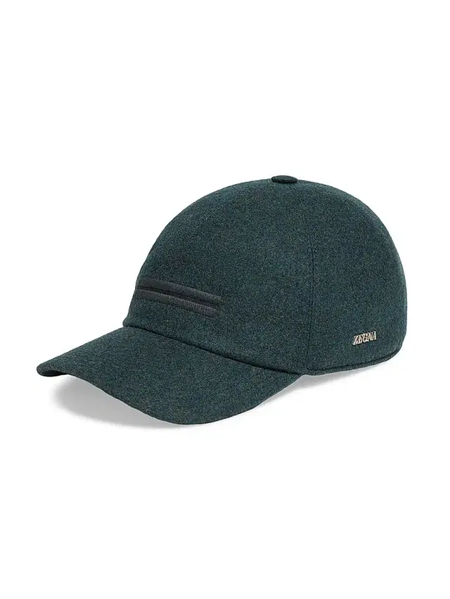 Men's Oasi Cashmere Baseball Cap - Dark Green Melange