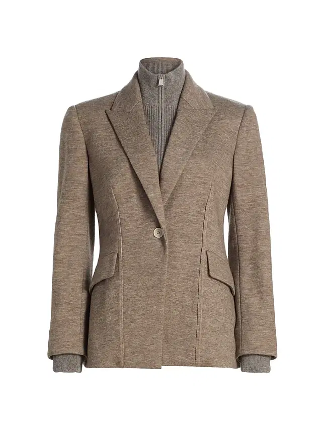Women's Auden Knit Combo Blazer - Light Bronze