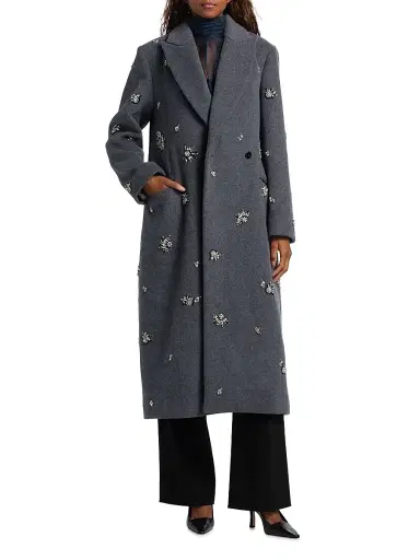 Simkhai Women's Gianni Embellished Coat - Heather Grey - Size XS | Thumbnail 2 Simkhai Women's Gianni Embellished Coat - Heather Grey - Size XS | Thumbnail 2