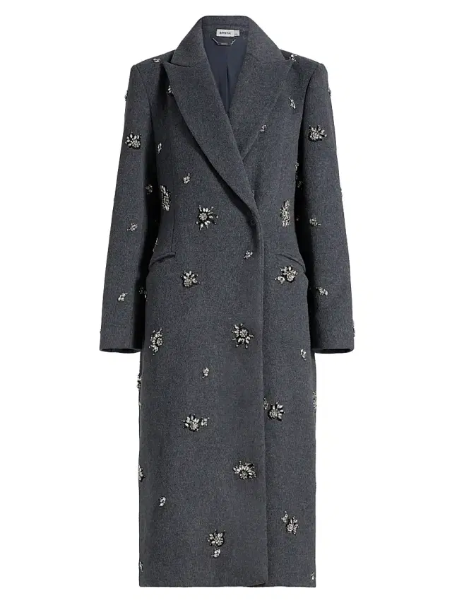 SIMKHAI Women's Gianni Embellished Coat - Heather Grey