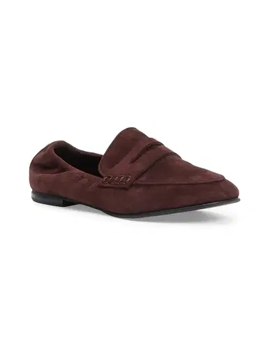 SIMKHAI Women's Danna Suede Penny Loafers - Cacao | Thumbnail 2