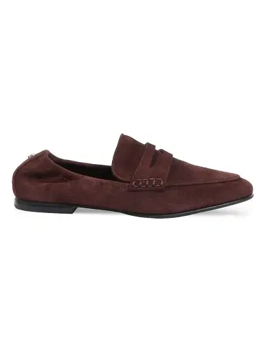 SIMKHAI Women's Danna Suede Penny Loafers - Cacao | Thumbnail 1