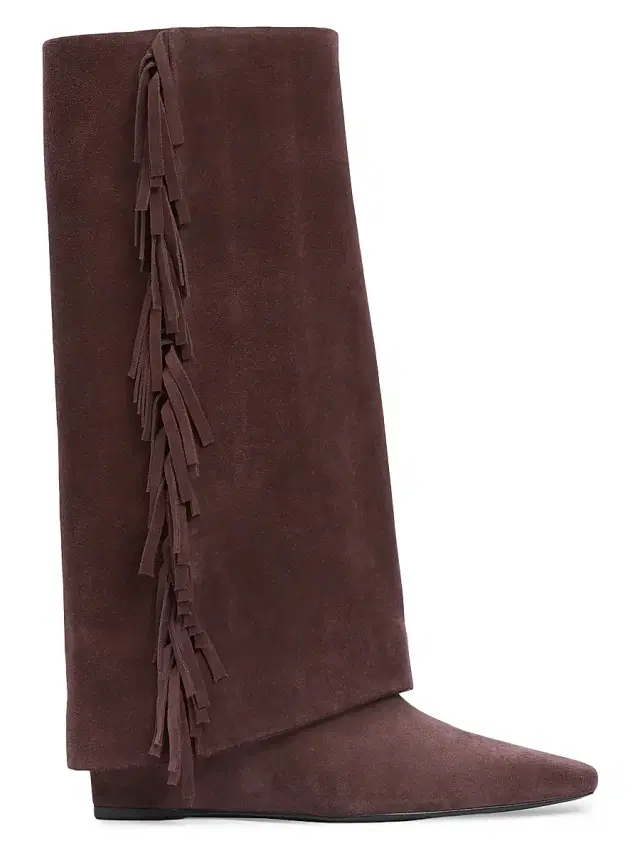 SIMKHAI Women's Quinn Fringe Suede Boots - Cacao