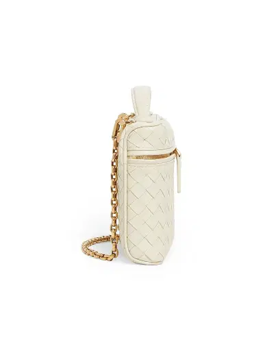 Bottega Veneta Women's Small Intrecciato Leather Vanity Case - Sea Salt Brass | Thumbnail 4 Bottega Veneta Women's Small Intrecciato Leather Vanity Case - Sea Salt Brass | Thumbnail 4