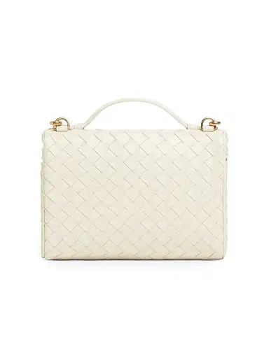 Bottega Veneta Women's Small Intrecciato Leather Vanity Case - Sea Salt Brass | Thumbnail 5 Bottega Veneta Women's Small Intrecciato Leather Vanity Case - Sea Salt Brass | Thumbnail 5