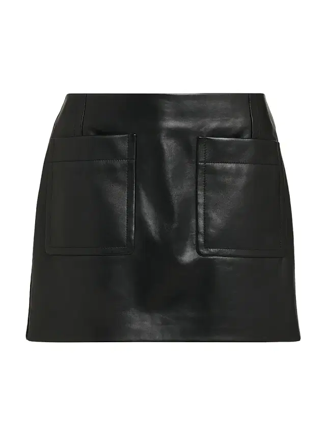 Bottega Veneta Women's Leather Patch Pocket Miniskirt - Black