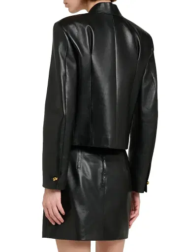 Bottega Veneta Women's Leather Patch Pocket Jacket - Black - Size 8 | Thumbnail 5