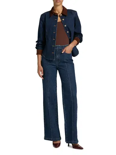 Cinq à Sept Women's Niko Seamed Wide-Leg Jeans - Fontaine - Size 8 | Thumbnail 2