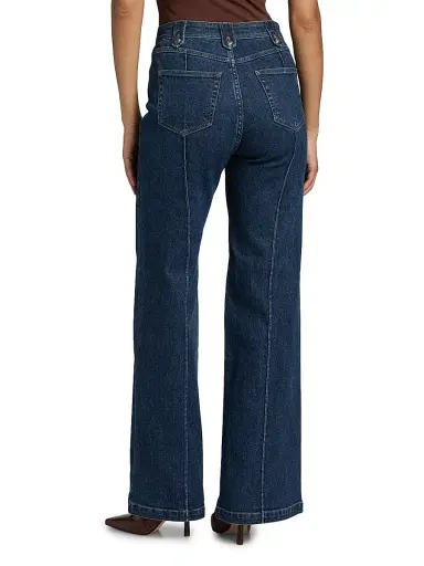 Cinq à Sept Women's Niko Seamed Wide-Leg Jeans - Fontaine - Size 8 | Thumbnail 5