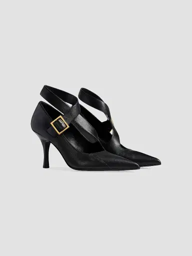 Khaite Women's Sloan 85MM Leather Pumps - Black | Thumbnail 2