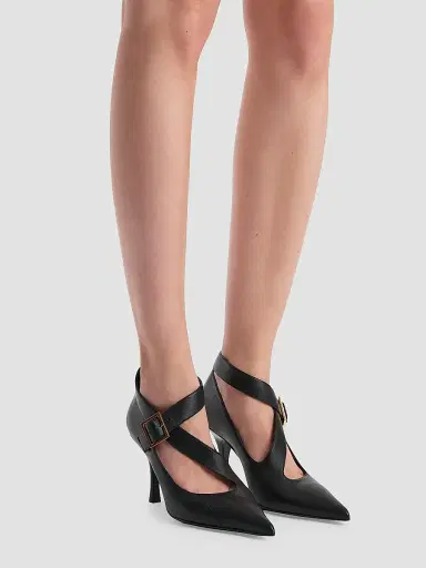 Khaite Women's Sloan 85MM Leather Pumps - Black | Thumbnail 5