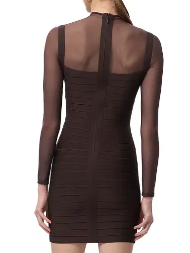 Hervé Léger Women's The Amy Bandage Body-Con Minidress - Walnut | Thumbnail 7