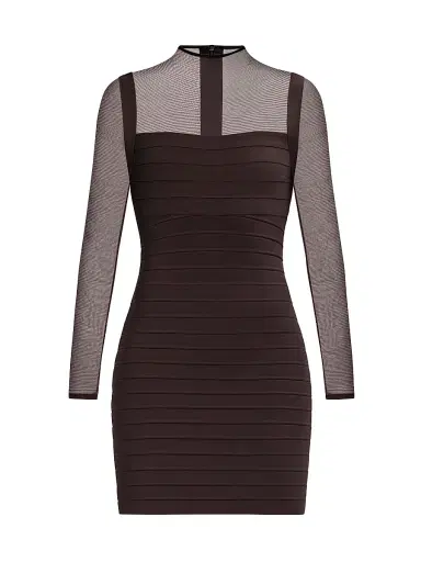 Hervé Léger Women's The Amy Bandage Body-Con Minidress - Walnut | Thumbnail 1