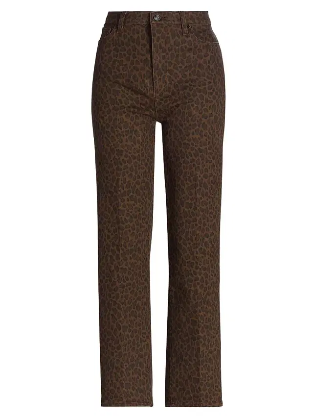 FRAME Women's Le Sleek Leopard Straight-Leg Jeans - Leopard