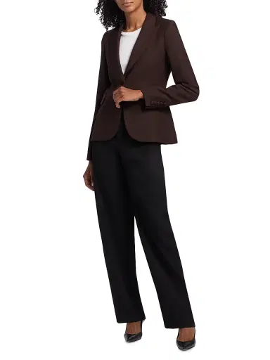 Adam Lippes Women's Logan Wool-Silk Blended Blazer - Mocha | Thumbnail 2